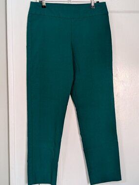 Krazy Larry Emerald Green Pull On Stretch Ankle Pants Women's Size 10